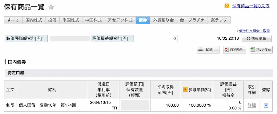 国債を買っていることの証明画像